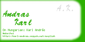 andras karl business card